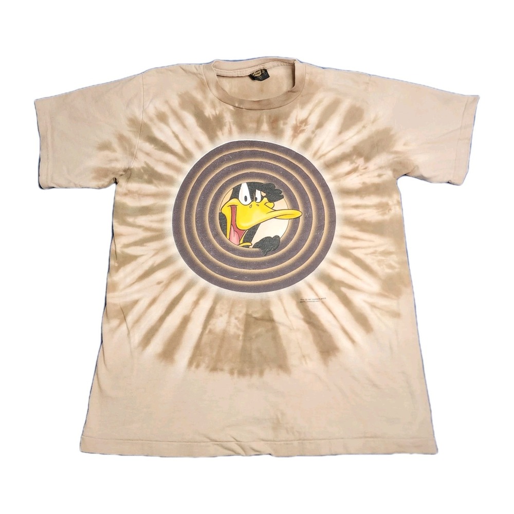 1997 Looney Tunes Daffy Duck Vintage tie-dye tee‎ cartoon single stitch  on hem